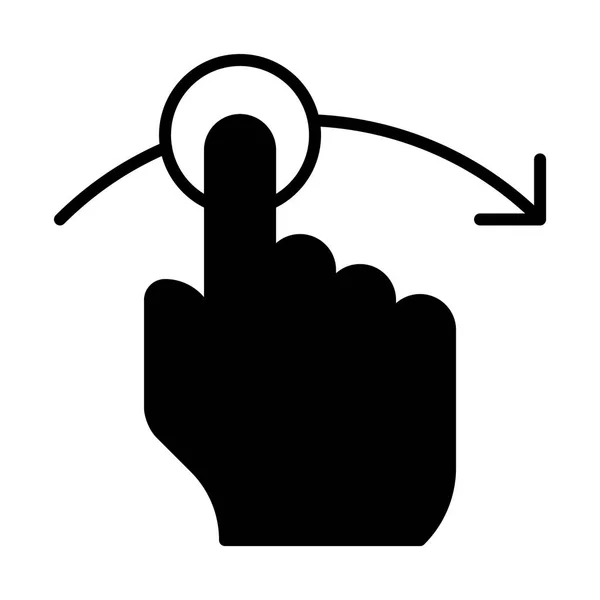 Hand met het aanraken van een knop — Stockvector
