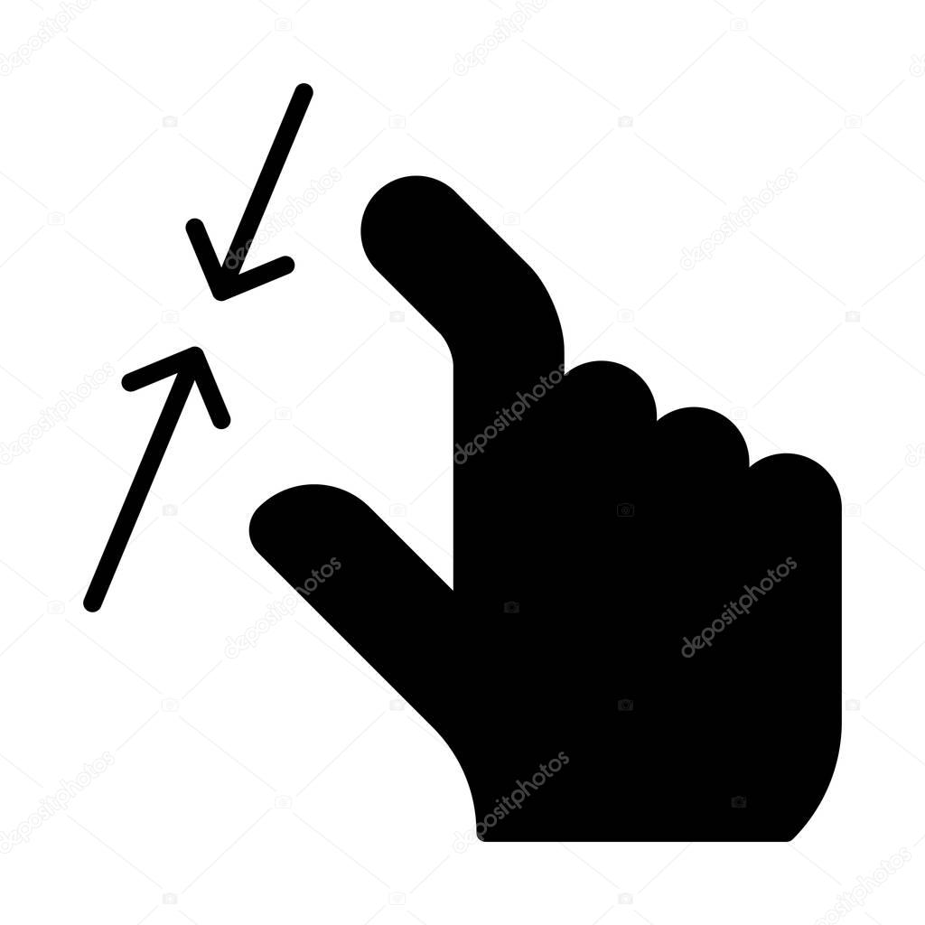 hand pinch zoom in gesture icon