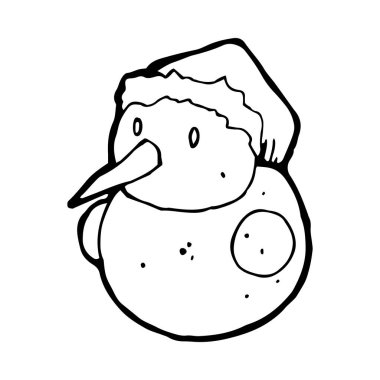 Elle çizilmiş kardan adam şapka ile