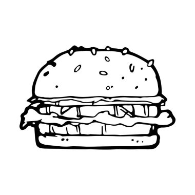 çizilmiş hamburger el 