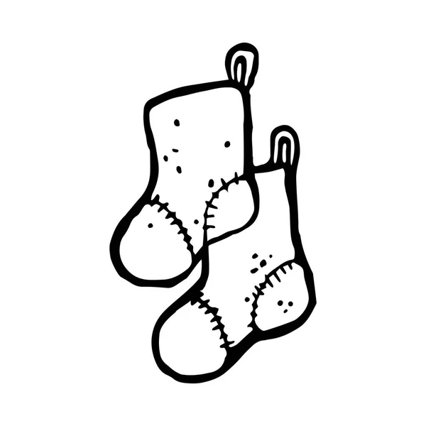 Doodle de um par de meias — Vetor de Stock