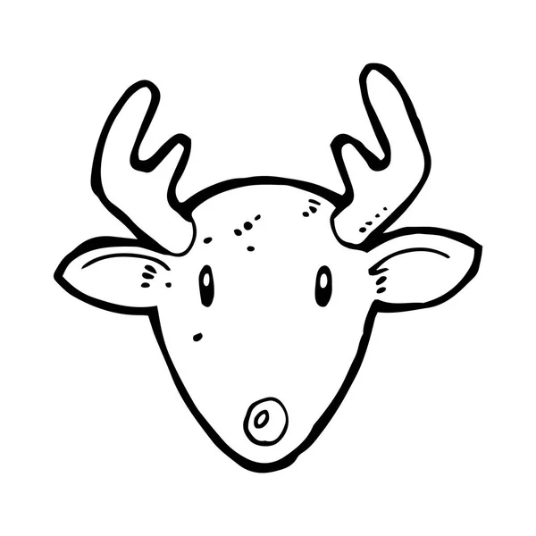 Hand drawn deer muzzle — Stock Vector