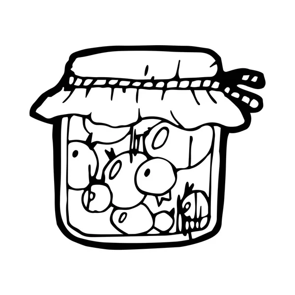 Hand drawn jar of jam — Stock Vector
