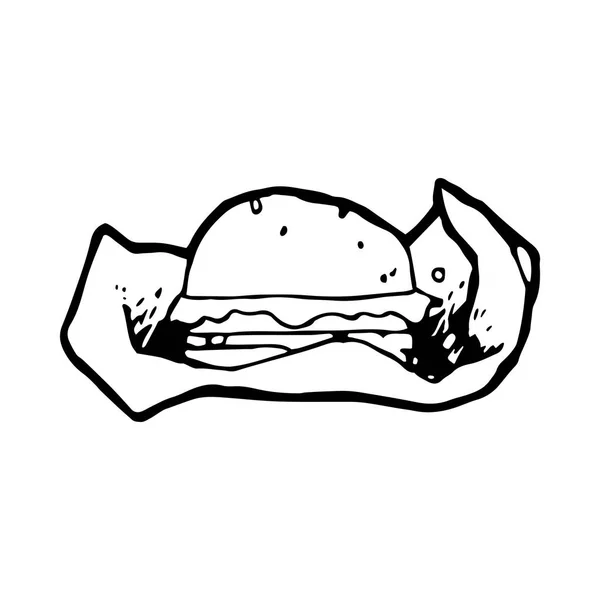 Hamburguesa dibujada a mano — Vector de stock
