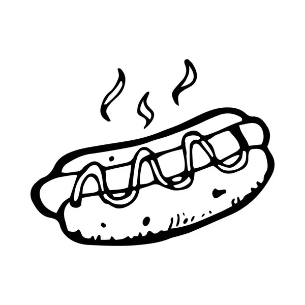 Hot dog au ketchup et moutarde — Image vectorielle