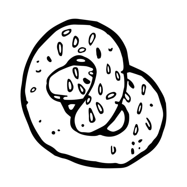 Hand getekend Bagel — Stockvector