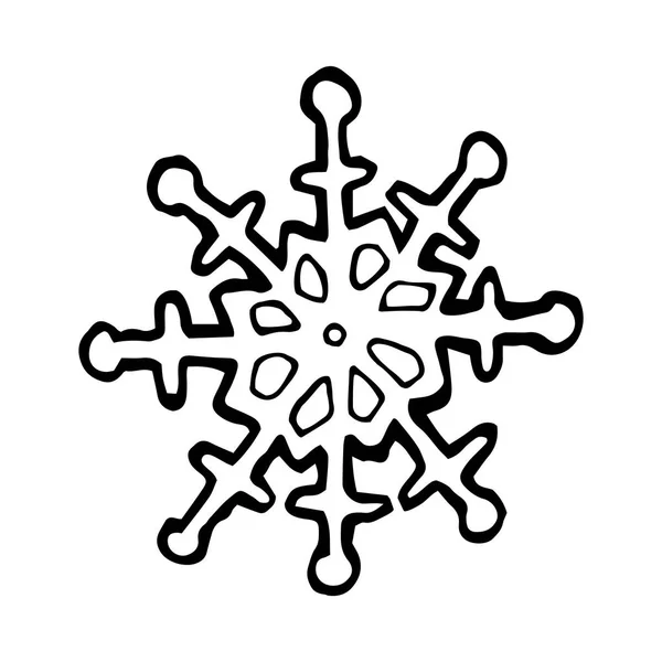 Flocons de neige dessinés à la main — Image vectorielle