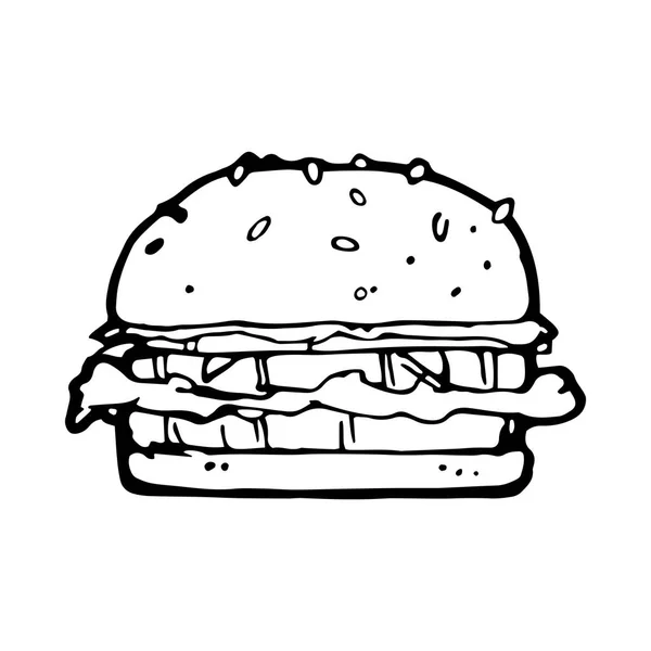 手工绘制的汉堡 — 图库矢量图片
