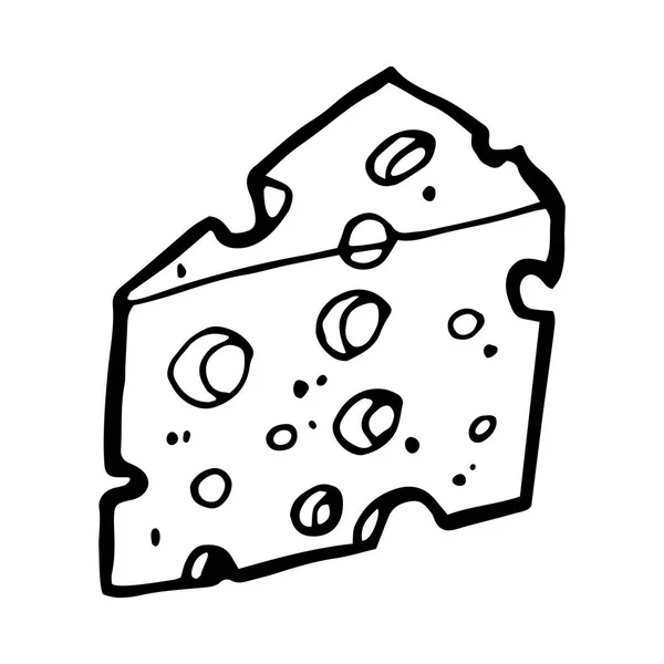 Peynir bölümünü çizim mürekkebi — Stok Vektör