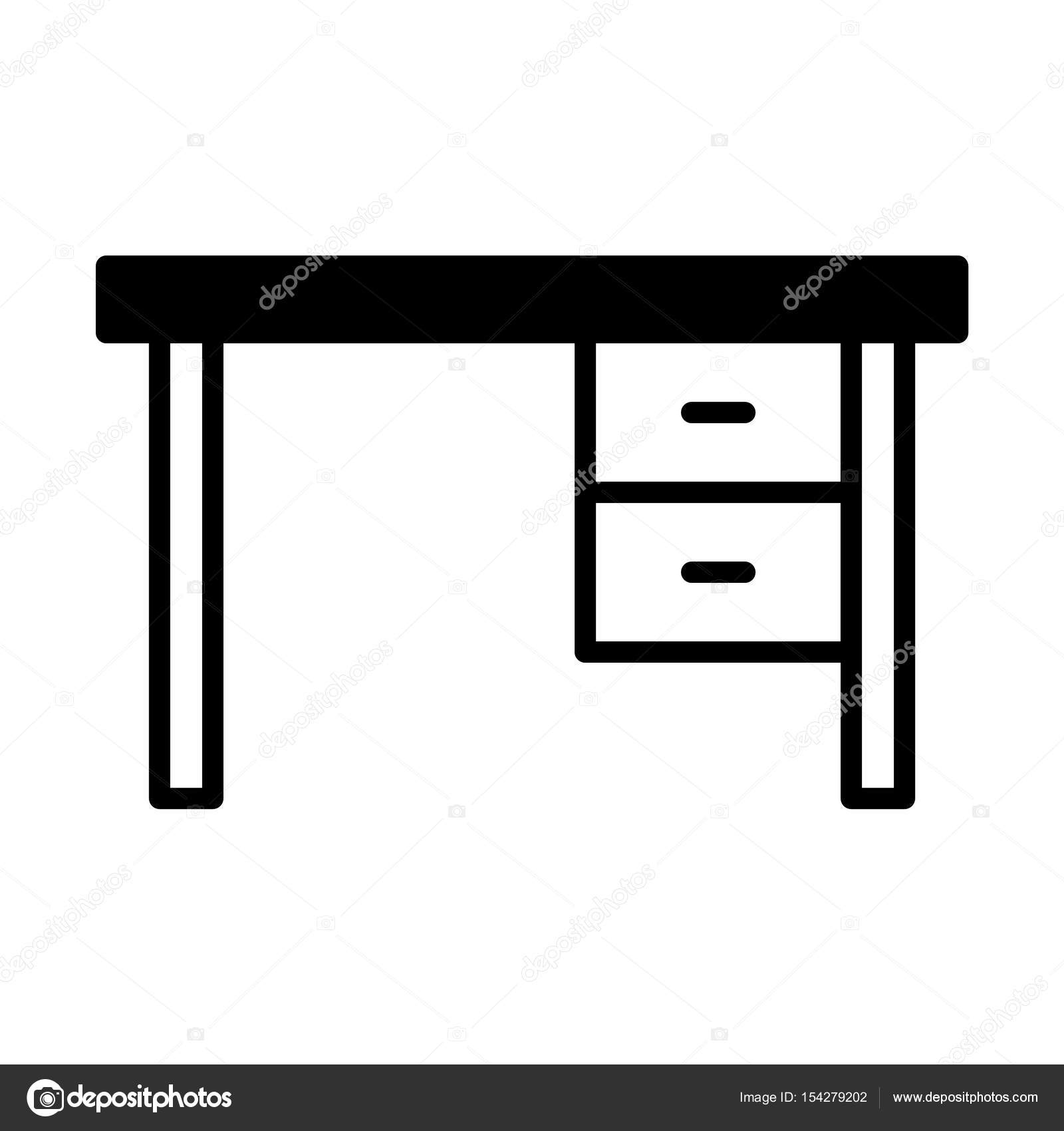 Office Desk Simple Icon Stock Vector C Everydaytemplate 154279202