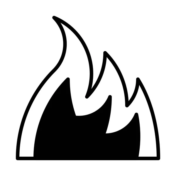 Black and white fire icon — Stock Vector