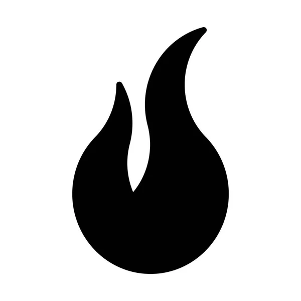 Black and white fire icon — Stock Vector