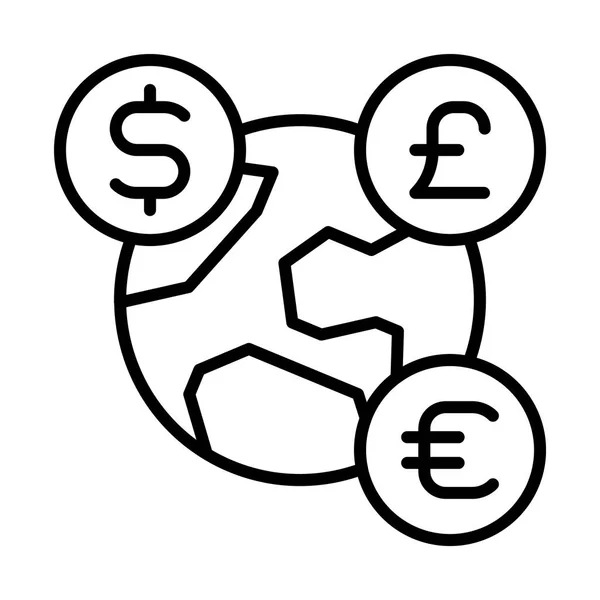 Pengar, valuta, världen ikon — Stock vektor