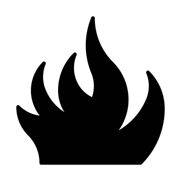 Icône de feu noir et blanc — Image vectorielle