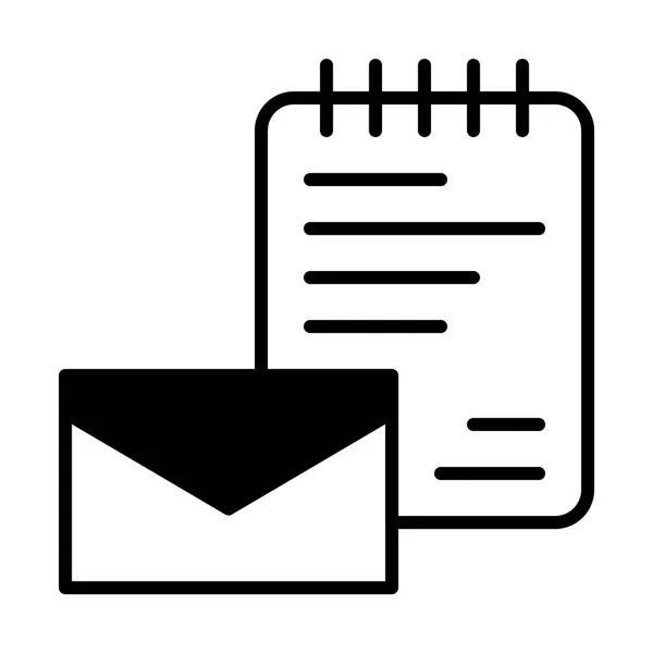 Illustration de l'enveloppe et de l'icône du carnet — Image vectorielle