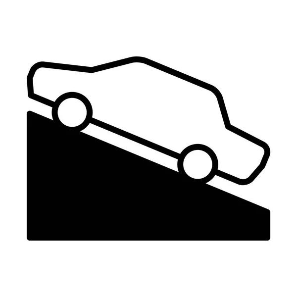 Ilustración de coche colina arriba icono — Vector de stock