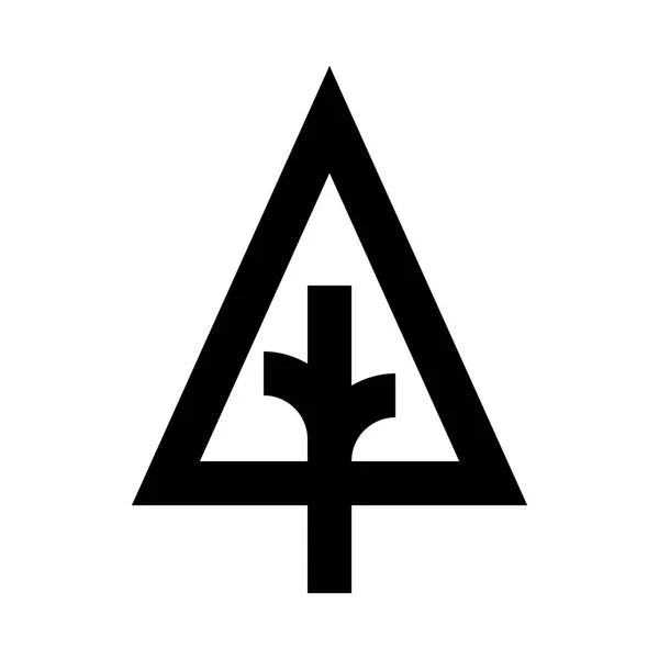 Illustrazione dell'icona triangolare dell'albero — Vettoriale Stock