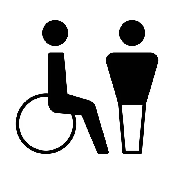 Homme handicapé signe de toilette — Image vectorielle