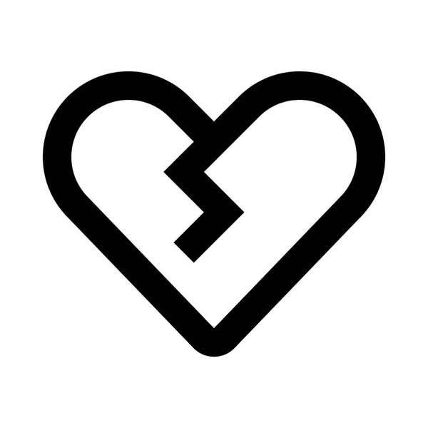 Coração quebrado ícone ilustração — Vetor de Stock