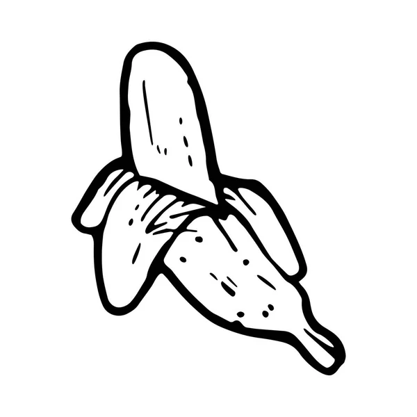 Icône banane noir et blanc — Image vectorielle