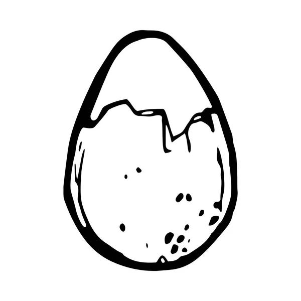Huevo icono en blanco y negro — Vector de stock