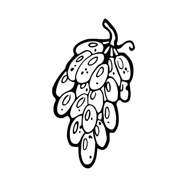Icono de uvas en blanco y negro — Vector de stock