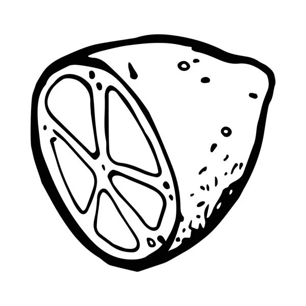 Zitrone schwarz-weiß Symbol — Stockvektor