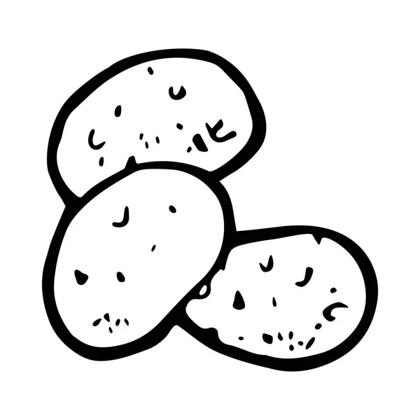 Ikona ziemniaki czarno-białe — Wektor stockowy