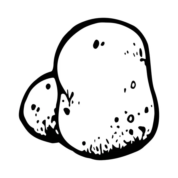 Batatas ícone preto e branco — Vetor de Stock