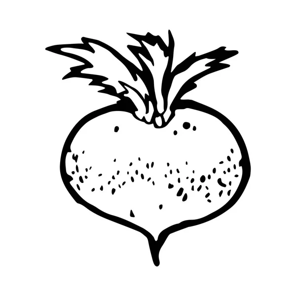 Turnip icône noir et blanc — Image vectorielle