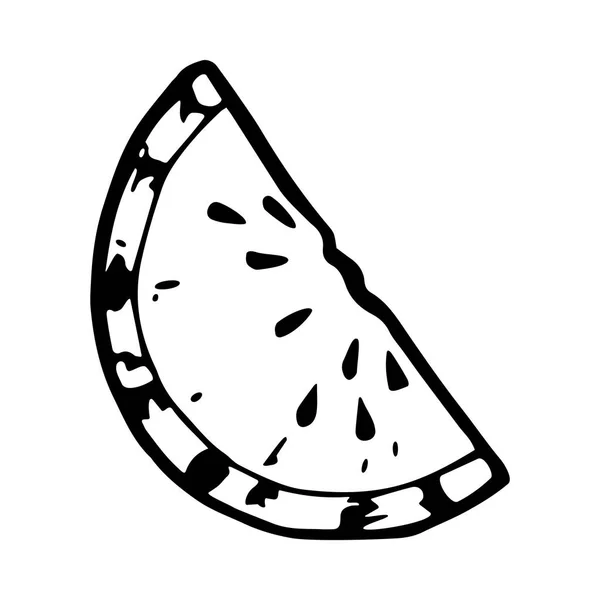 Ícone melancia preto e branco —  Vetores de Stock