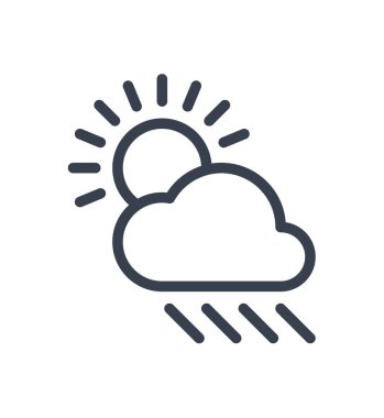 Sun'ın yağmurlu bulutlar simge tasarlamak