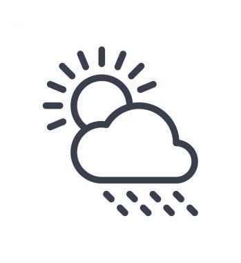 Sun'ın yağmurlu bulutlar simge tasarlamak