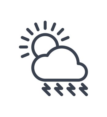 Sun'ın fırtınalı bulutlar bulutlar simge tasarlamak