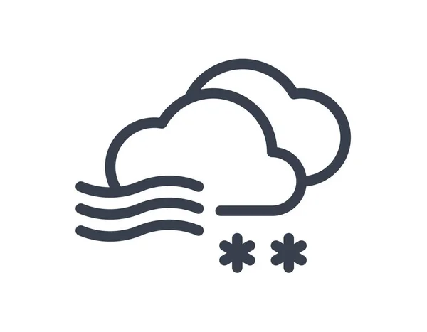 Snowy clouds icon illustration — Stock Vector