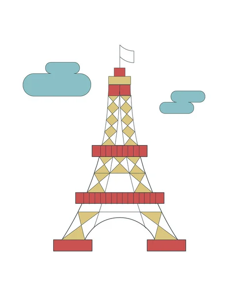 Illustration icône Tour Eiffel — Image vectorielle