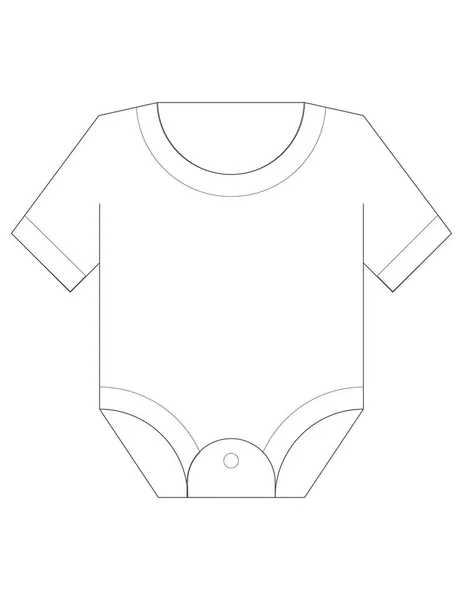 Baby bodysuit flat sketch template — Stock Vector © myub #105242466