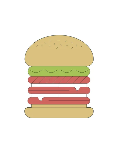 Burger ikon illusztráció — Stock Vector