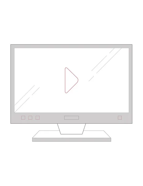 Moniteur avec illustration d'icône vidéo — Image vectorielle