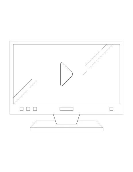 Moniteur avec illustration d'icône vidéo — Image vectorielle