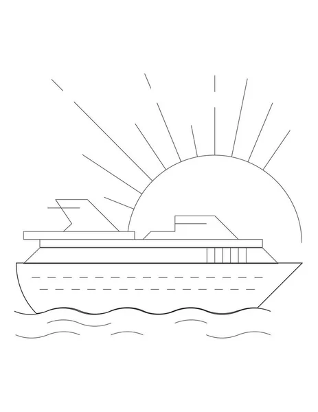 Ícone do forro de cruzeiro ilustração —  Vetores de Stock