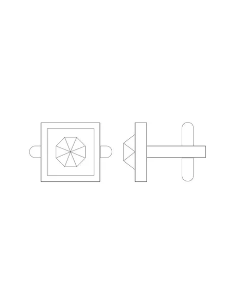 Mandzsettagombok ikon illusztráció — Stock Vector