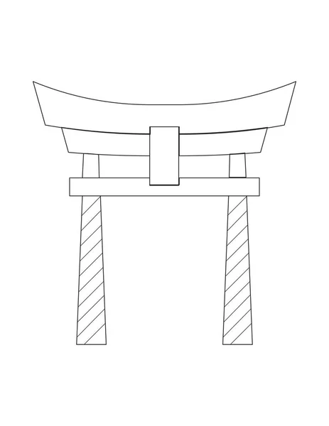 日本の鳥居ゲート アイコン イラスト — ストックベクタ