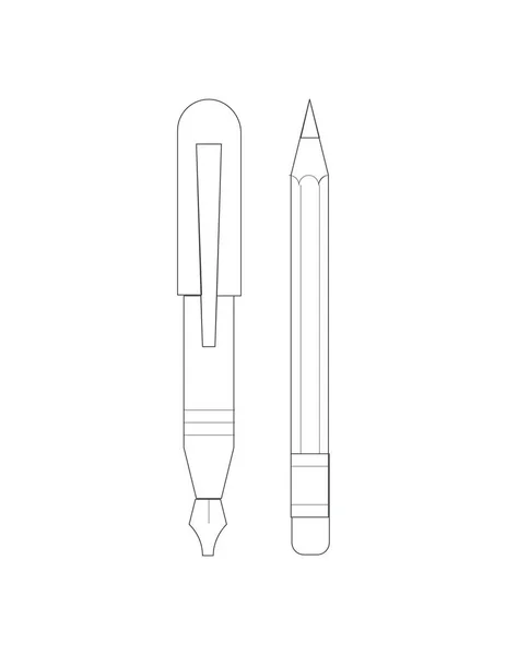 Pen met potlood pictogram illustratie — Stockvector