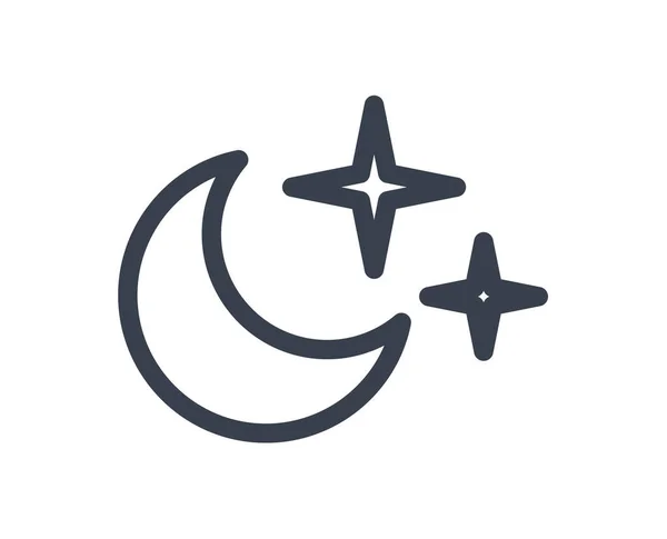 Luna con las estrellas icono ilustración — Vector de stock