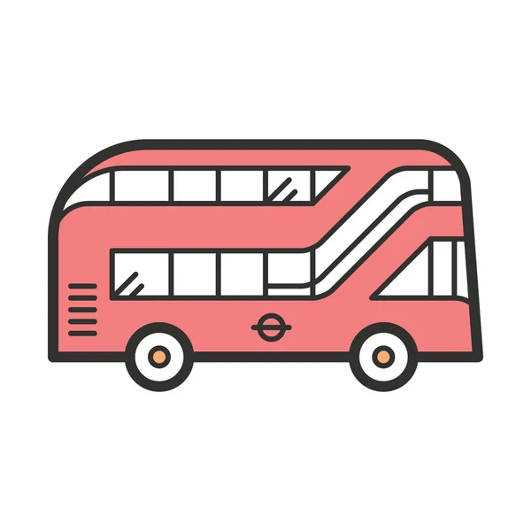 Dubbeldäckare buss ikon illustration — Stock vektor