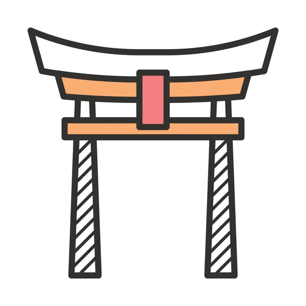 Illustration d'icône de porte Torii — Image vectorielle