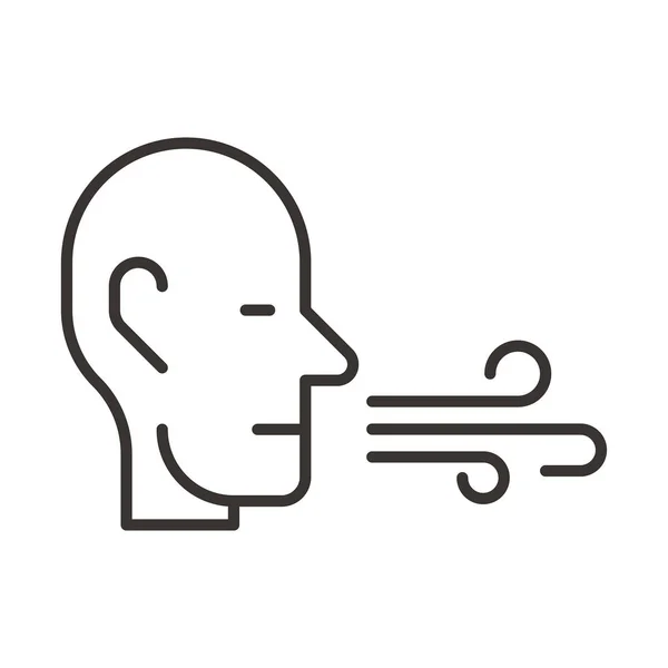 Osoba z oddech ikona ilustracja — Wektor stockowy