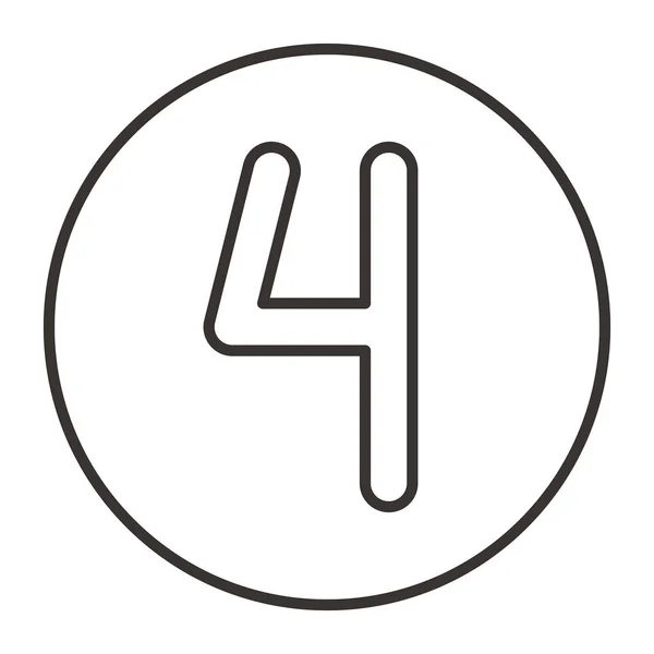 Čtyři čísla ikona ilustrace — Stockový vektor