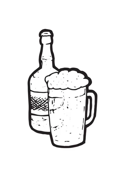 Birra in icona di vetro — Vettoriale Stock
